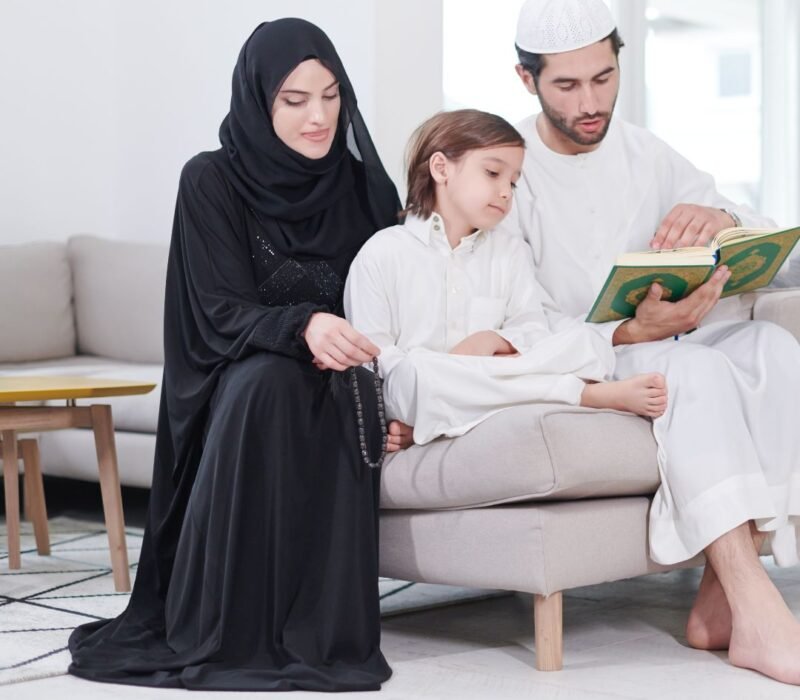 Kids learning quran with parents